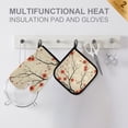 thumbnail image 4 of Yayeee Oven Mitts and Pot Holder Set of 2 Heat Resistant Kitchen Gloves Baking Hot Pad, Red Floral Pattern, 4 of 5