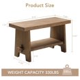 thumbnail image 2 of Solid Wood Entryway Bench - 31.5" Farmhouse Small Storage Seat, Rustic Narrow Bench for Entryway, Hallway, Living Room, Dining Room, Brown, 2 of 8