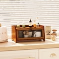 thumbnail image 6 of Bread Box for Kitchen Countertop, Extra Large Bamboo Bread Storage Container for Homemade Bread, Double Layer Breadox, Bread Bin Organizer for Counter Cabinet Pantry, Black, 6 of 8
