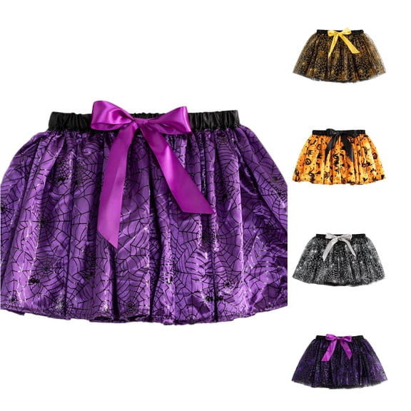 QTSHPN Ballet Skirt Women Kids Girls Hallowmas Party Prints Dance Tutu Fashion Skirts for Girl Purple_001 5-8 Years