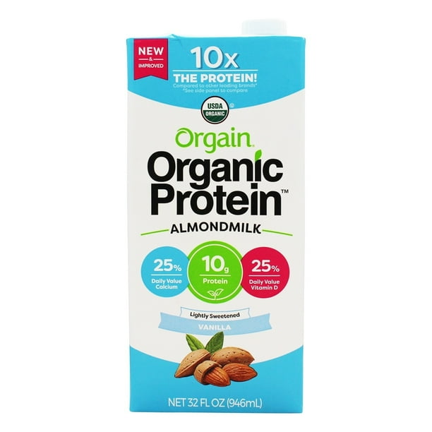 Orgain Organic Protein Almond Milk, Lightly Sweetened Vanilla, 32oz