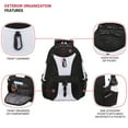 thumbnail image 2 of SWISSGEAR ScanSmart TSA 17 Laptop Backpack in Black & White, for Business, Travel, College, Everyday, 2 of 8