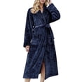thumbnail image 4 of FYDUU Mens Womens Robe Long Plush Bathrobe Couple's Long Robes Thick Warm Soft Fleece Bathrobes Nightgown Sleepwear Winter Housecoat Homewear, 4 of 9