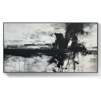 White plaster wall art black texture wall art black and white texture painting large black wall painting green wall decor,(41*81cm)16*32 Inches,Unstretched,Frameless