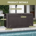 thumbnail image 6 of Uforic Lockable 100 Gallon Resin Deck Box, Heavy-Duty Weather Resistant Outdoor Storage Chest, Versatile Storage Solution for Patio Accessories and Daily Essentials,Dark Brown, 6 of 6