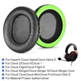 thumbnail image 3 of Almohadillas de repuesto para auriculares, piezas de almohadillas para Kingston HyperX Cloud 2, color verde, 3 of 7