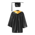 thumbnail image 2 of YONGHS Girls Graduation Gown Cap Set Kindergarten Preschool Church Robe Kids Children Uniform Outfit Black 24, 2 of 5