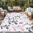 thumbnail image 2 of Grey Pink Botanical Outdoor Rug for Patio/Deck/Porch, Non-Slip Large Area Rug 5 x 7 Ft, Watercolor Spring Floral Summer Leaf Indoor Outdoor Rugs Washable Area Rugs, Camping Rug Carpet Runner, 2 of 8