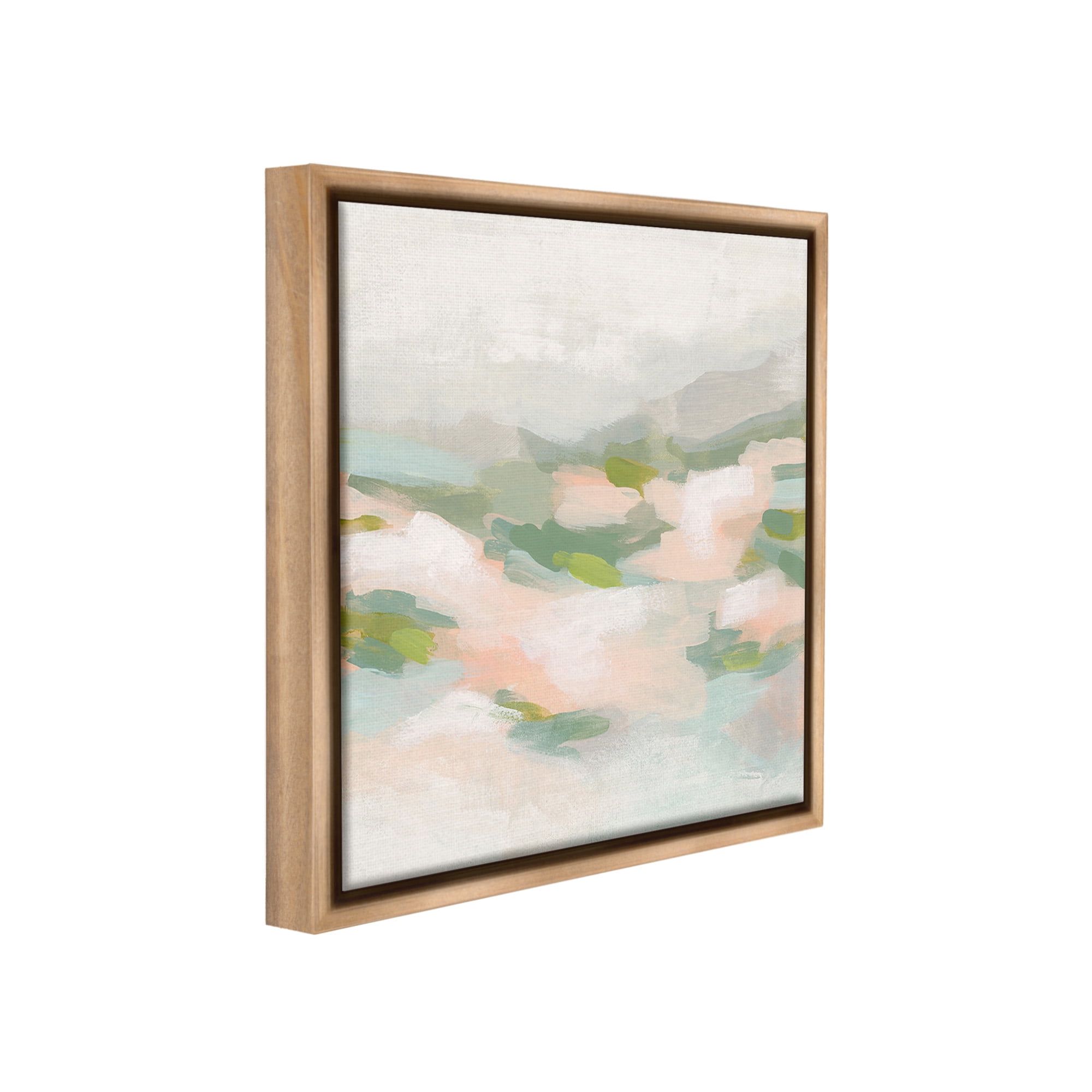 Stupell Industries Pastel Nature Landscape Abstract Painting Brown Floater Framed Canvas Art Print Wall Art, 18 x 18