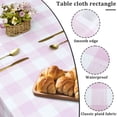 thumbnail image 6 of Pcapzz Vinyl PVC Tablecloth Rectangle Picnic Tablecloth Waterproof Oil-Proof 100% Plaid Plastic Reusable Large Table Covers for Dining,Picnic,Outdoor,137×220cm,Pink, 6 of 11