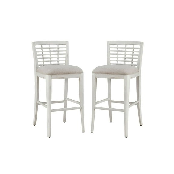 American Woodcrafters Beach Comber Bar Stool - Set of 2 - White