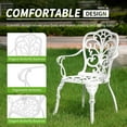 thumbnail image 4 of Outdoor Bistro Set 3 Piece, Bistro Table and Chair Set of 2, Cast Aluminum Patio Dinning Set with Umbrella Hole for Balcony, Garden, Porch, 4 of 14