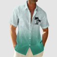 thumbnail image 2 of VBARHMQRT Chemise Citrouille Homme Manches Courtes Dégradé de Couleur Imprimé Motif Cocotier Chemise de Plage Verte, 2 of 5