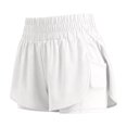 thumbnail image 4 of Mnuaqn Women's Athletic Shorts High Waisted Running Short Pocket 2.5" Sporty Shorts Gym Workout Shorts (White, XL), 4 of 9