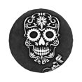 thumbnail image 2 of DouZhe Waterproof Spare Tire Cover, Skull And Crossbones Prints Adjustable Wheel Covers Fit for Jeep Trailer RV SUV Car, 14 inch, 2 of 7