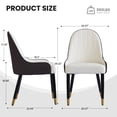 thumbnail image 5 of Dining Chairs Set of 2, Upholstered PU Leather Dining Room Chairs with Metal Legs and Thick Cushioned Seat, Modern Kitchen Chairs for Dining Table Apartment, White Chairs, 5 of 9