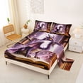thumbnail image 2 of Metsweet Purple Dragon Bed Sheets 4-Piece, Chic Flowers Full Size Sheets, Purple Pink Brown,1 Fitted Sheet, 1 Flat Sheet and 2 Pillowcases, 2 of 5