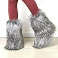 thumbnail image 5 of Ecetana Womens Faux Fur Boot Winter Warm Fluffy Long Furry Boots Mid-Calf Snow Boots, 5 of 5