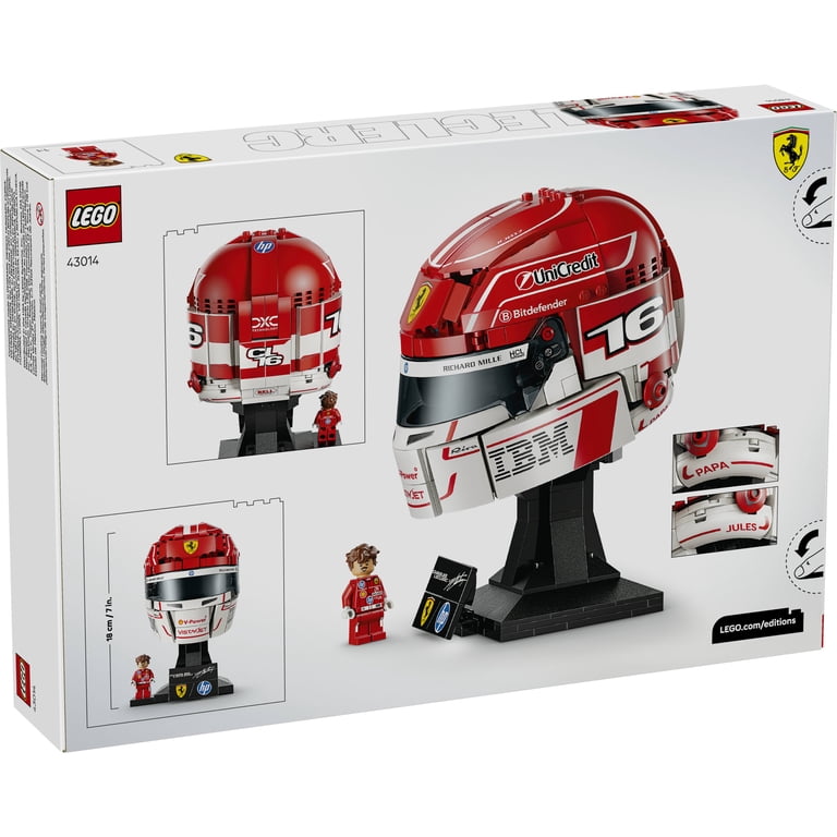 LEGO Editions Scuderia Ferrari HP Charles Leclerc Helmet - Building Set for Teens, Ages 14+ - Collectible F1 Display - Bedroom or Home Office Decor - Gift for Formula 1 Fans - 43014