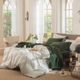thumbnail image 3 of Bedding Sheet Set Washed Cotton Linen Like Textu Breathable Durable Soft Comfy (Tannish Linen Grey Queen), 3 of 6