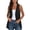 Black, variant on Women's Open Front Sleeveless Shrug Solid Asymmetric Hem Casual Cardigan Vest with Pockets S