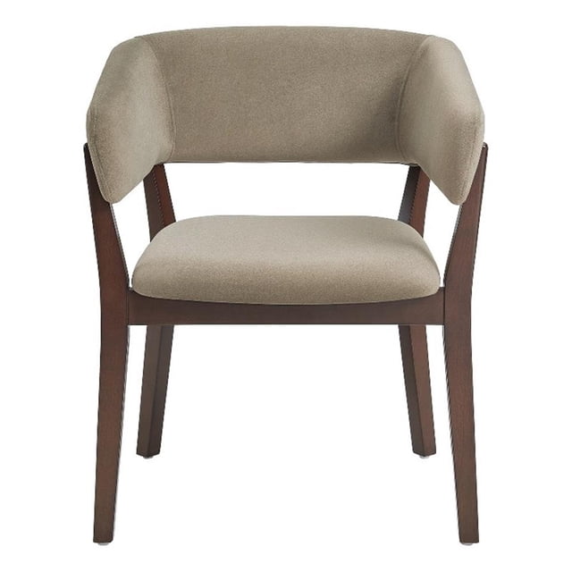 Fauteuil Moderne Blake en Faux Mohair de Bois, en Lin
