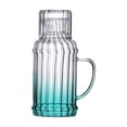 thumbnail image 1 of Jarra elegante con vaso para beber, vaso de agua a juego, estilo vintage, para el hogar, 1100ml, verde, 1 of 5