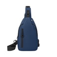 thumbnail image 2 of Bolsa bandolera para hombres y mujeres – Almacenamiento en múltiples compartimentos, poliuretano resistente al desgaste, correa ajustable en la cintura, cremallera segura, negro/azul/gris, 29x18x6cm, 2 of 6