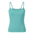 thumbnail image 6 of Light Blue Women Built-in Bra Tank Tops Ribbed Polyester,Spandex Workout Tops Padded Yoga Shirts Gym Athletic Sleeveless Camisole Tank Tops Women 3XL, 6 of 8