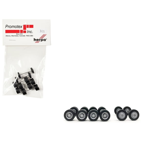 Planetary Hubs Wheel Set (2 Front and 4 Rear) 1/87 (HO) Plastic Model by Promotex