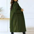 thumbnail image 7 of Stichou Pea Coats For Women Winter Classic Notch Lapel Double/Single Breasted Trench Coat Wool Blend Long Sleeve Overcoat Army Green L, 7 of 7