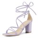 thumbnail image 1 of Sandalias de Tacón Grueso Allegra K con correas de Tiras para Mujeres Púrpura 38, 1 of 6
