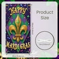 thumbnail image 2 of gold fleur-de-lis Happy Mardi Gras Banner green feathers Carnival Display colorful stars purple background Festive Backdrop for Mardi Gras Party Carnival Celebration New Orleans Event, 2 of 9