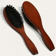 thumbnail image 6 of Natural Boar Bristle Hairbrush Massage Comb Anti-static Hair Scalp Paddle Brush Beech Wooden Handle Hair Brush Comb Styling Tool, 6 of 10