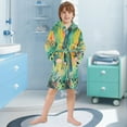 thumbnail image 5 of FORMRS Niños Bathrobe Unisex Hooded Robe Soft Plush Pajamas Sleepwear, Size 4-6T, Colorful Plants, 5 of 7