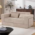 thumbnail image 1 of UTILIA Sofá Cama Plegable para Sala y Dormitorio, Sillón Cama de Piso Convertible con Tela de Pana Suave, Base Antideslizante, Estructura Externa de Acero Inoxidable y Espuma de Densidad, Beige, 1 of 9