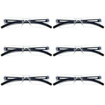 6 Pairs Men Women Rimless Reading Glasses Blue Light Blocking Unisex Reader 0.75