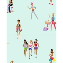 Barbie the Athlete Removable Vinyl Wallpaper, Robin's Egg