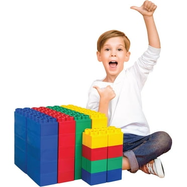 Big Blocks for Kids Ages 4-8 — Indoor & Outdoor Blocks for Kids Games — Large Building Blocks (48 pc) Learner Set