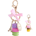 thumbnail image 1 of 2 llaveros de macarrón, llavero de la Torre Eiffel, llavero de metal, bolsa colgante, accesorios de coche, decoración, color morado y rosa Sailing Electrónica, 1 of 5