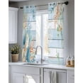 thumbnail image 5 of Blue Beach Coastal Sheer Curtains 54 Inch Length 2 Panels Set for Living Room/Bedroom, Summer Nautical Coral Shell Botanical Vintage Kitchen Curtains Grommet Curtains Window Treatments 42"x54"x2, 5 of 7