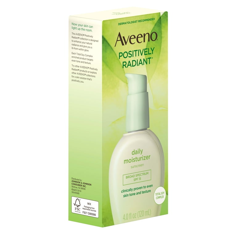 Aveeno Positively Radiant Daily moisturizer Sunscreen - Brivane