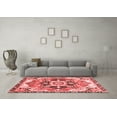 thumbnail image 3 of Ahgly Company Indoor Round Abstract Red Modern Area Rugs, 3' Round, 3 of 4