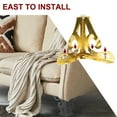 thumbnail image 4 of Uxcell Hollow Out Furniture Legs, Modern Metal Triangle Couch Feet Replacement Sofa Leg Gold 3.7 Inch, 4 of 5