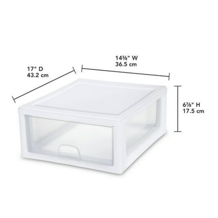 Sterilite - Clear Plastic Stacking Storage Drawer Container Box (12 Pack)