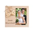 thumbnail image 3 of Marco de fotos de boda para recién casados, 7,8 x 7,08, marco de fotos rústico para parejas, marco personalizado con corazón tejido para regalos de despedida de soltera, 3 of 4