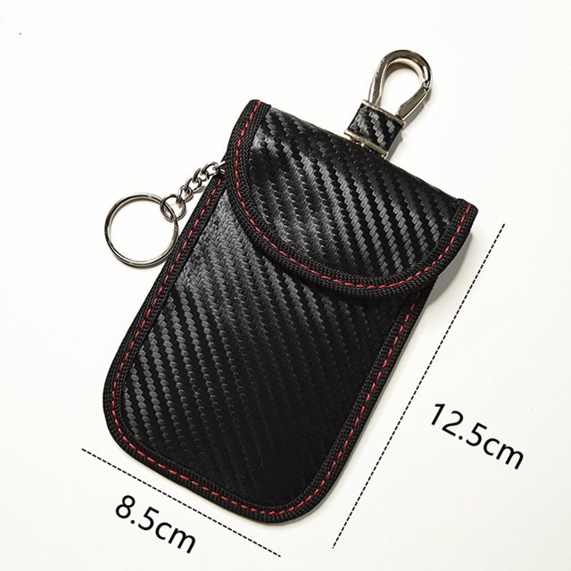Faraday Bag for Key Fob(2 Pack), Faraday Cage Protector, Car RFID Signal Blocking Key Fob Protector, Double-Layers of Shielding Carbon Fiber Material Anti-Theft Faraday Pouch