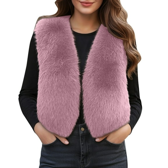 Gaexia Womens Vest Jacket,Winter Warm Thick Lined Outerwear Vest Jacket with Soft Trim for Cold Weather and Comfortable All Day Wear
