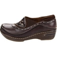thumbnail image 7 of Womens Closed-Back Hand-Painted Leather Clogs - Brown - European Size 41, 7 of 7
