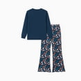 thumbnail image 5 of PatPat Girls Clothes 2 Piece Outfit Set Long Sleeve Strawberry Graphic Top Flare Pants Blue 7-8Y, 5 of 13